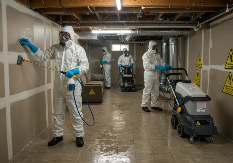 Basement Moisture Removal and Structural Drying process in Polk County, AR